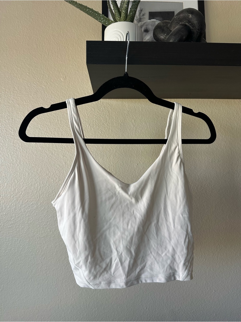 White V-Neck Cropped Tank Top